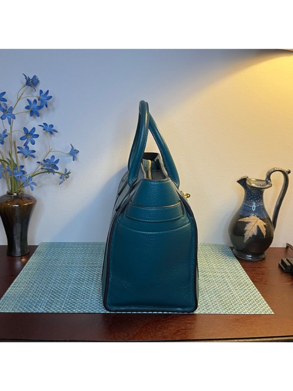 NWOT Mulberry Green Classic Grain Leather Small Zipped Bayswater Tote Bag - Picture 5 of 15